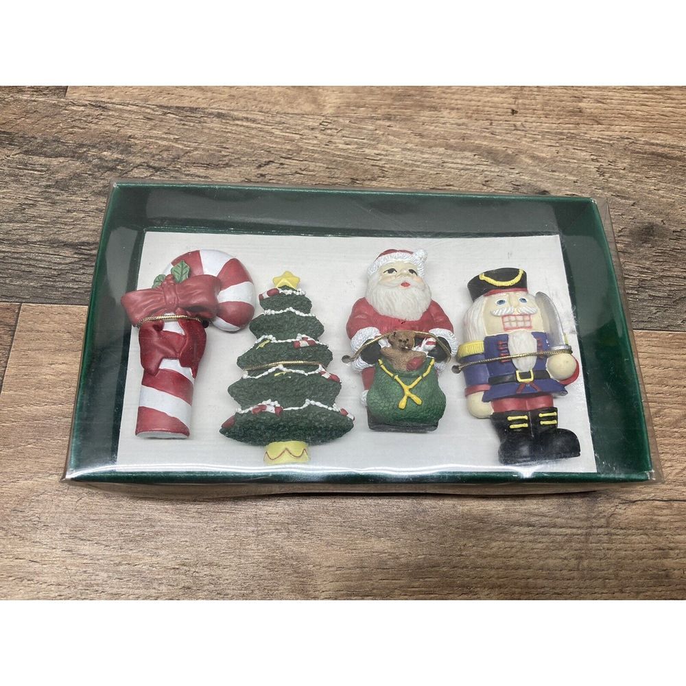 4 Boston Warehouse 3D Christmas Magnets Tree Ornaments Santa Nutcracker Candy Ca